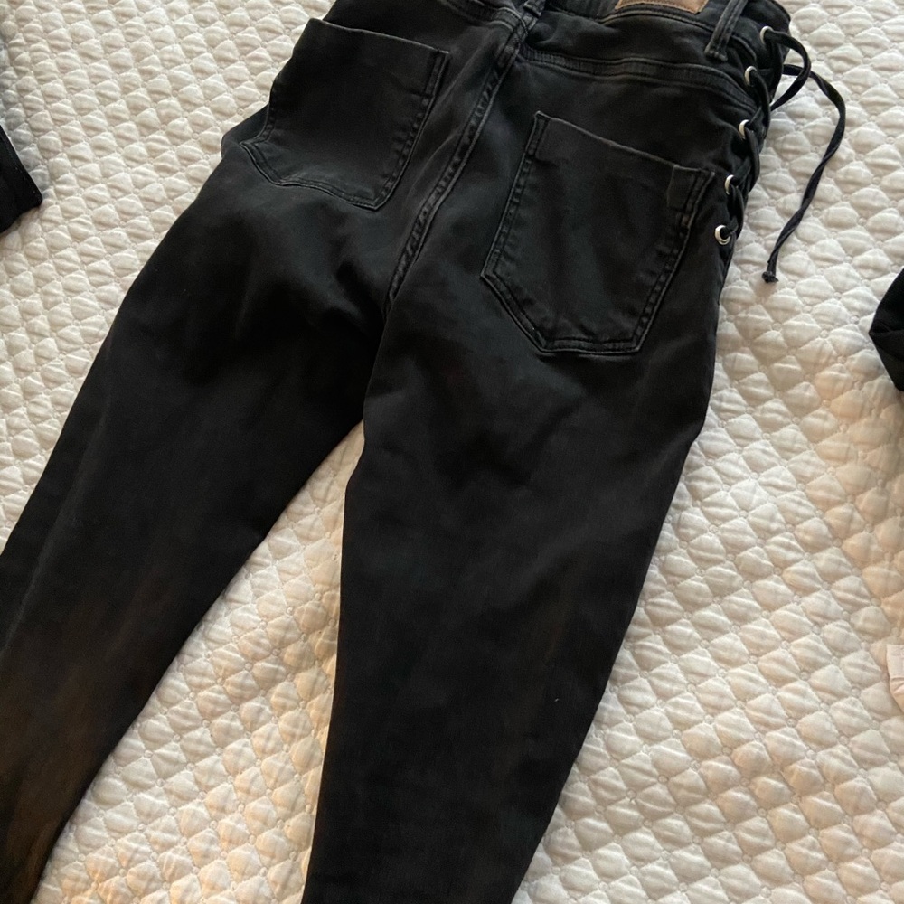 ZARA HIGHT WAIST GREY DENIM
